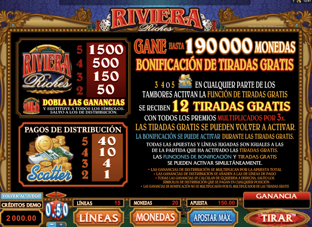 Riviera Riches priser