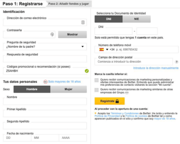 Betfair-registrering